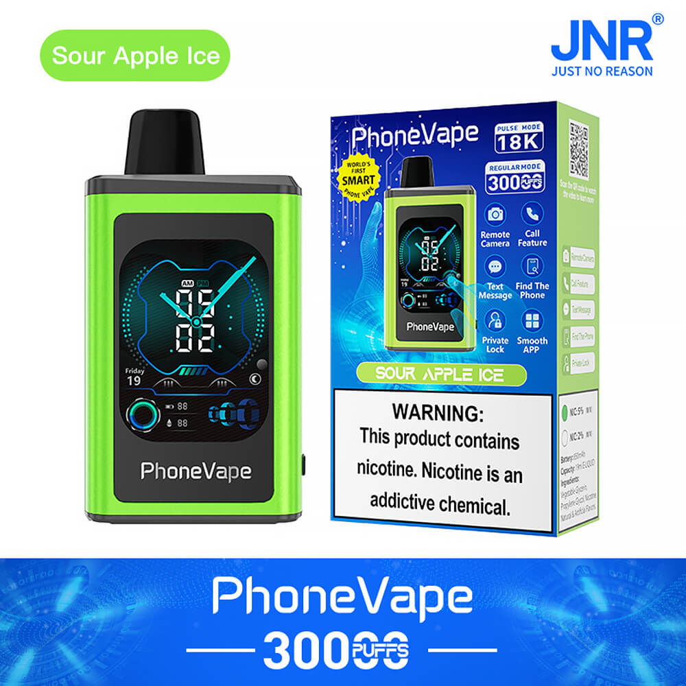JNR Phone Vape 30000 Puffs Latest Smart 20mg Nicotine 19ML 1000 mAh Battery 10 Flavors Disposable Vape