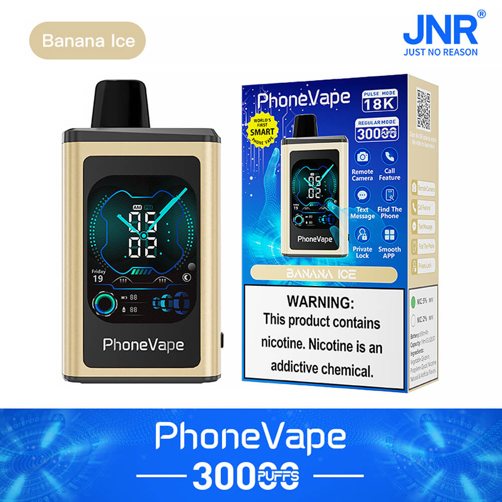 JNR Phone Vape 30000 Puffs Latest Smart 20mg Nicotine 19ML 1000 mAh Battery 10 Flavors Disposable Vape