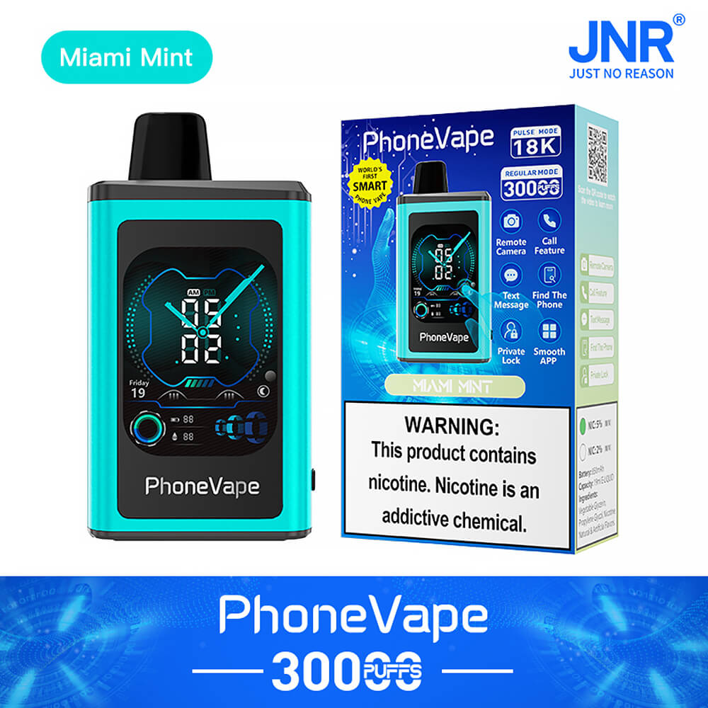 JNR Phone Vape 30000 Puffs Latest Smart 20mg Nicotine 19ML 1000 mAh Battery 10 Flavors Disposable Vape