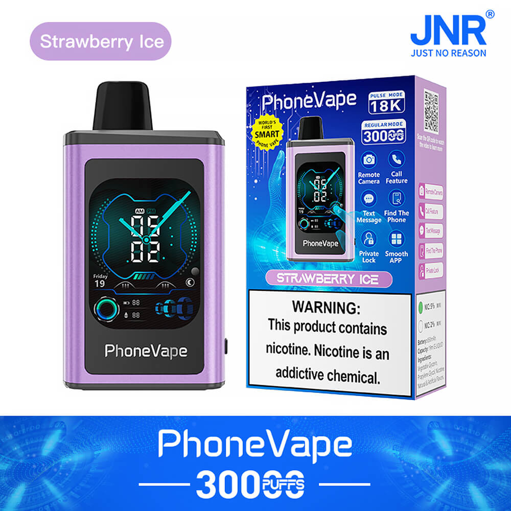 JNR Phone Vape 30000 Puffs Latest Smart 20mg Nicotine 19ML 1000 mAh Battery 10 Flavors Disposable Vape