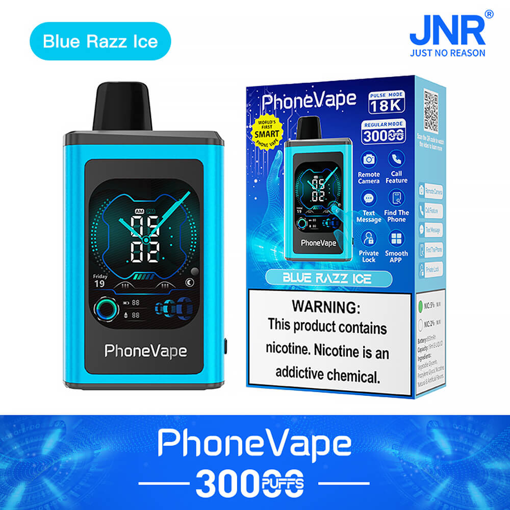 JNR Phone Vape 30000 Puffs Latest Smart 20mg Nicotine 19ML 1000 mAh Battery 10 Flavors Disposable Vape