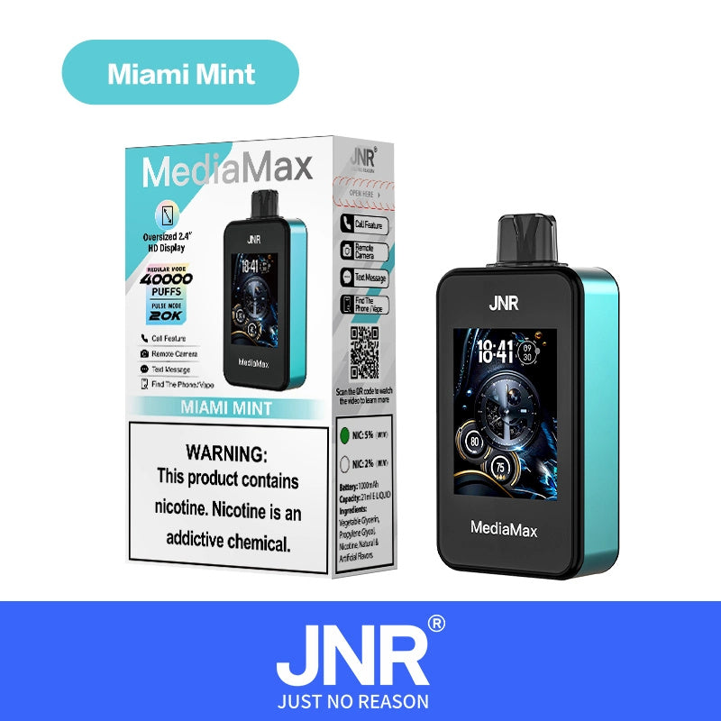 JNR Media Max 40000 Puffs 40k Smart Phone Pulse Full Screen Big Smoke 21ml 1000mAh 10 Flavors Disposable Vape