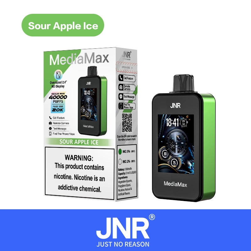JNR Media Max 40000 Puffs 40k Smart Phone Pulse Full Screen Big Smoke 21ml 1000mAh 10 Flavors Disposable Vape