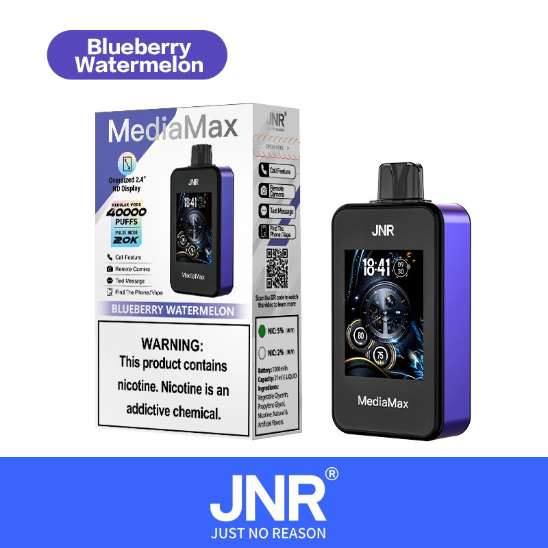 JNR Media Max 40000 Puffs 40k Smart Phone Pulse Full Screen Big Smoke 21ml 1000mAh 10 Flavors Disposable Vape