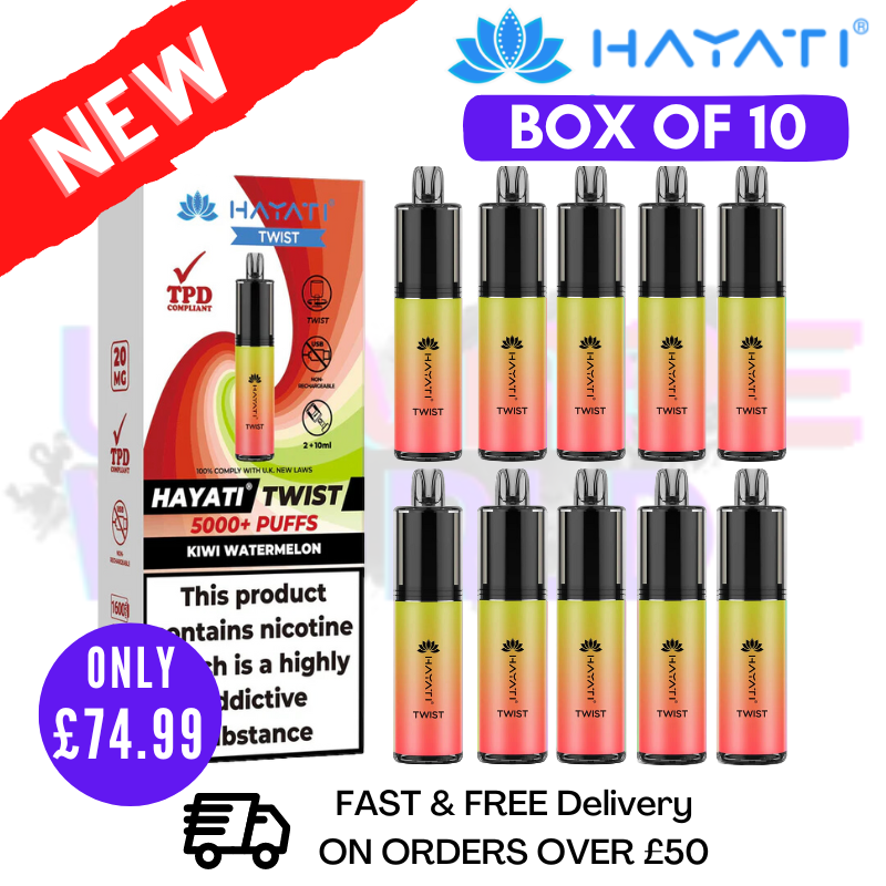 Kiwi Watermelon Hayati Twist 5000 Puff 5K Box Of 10