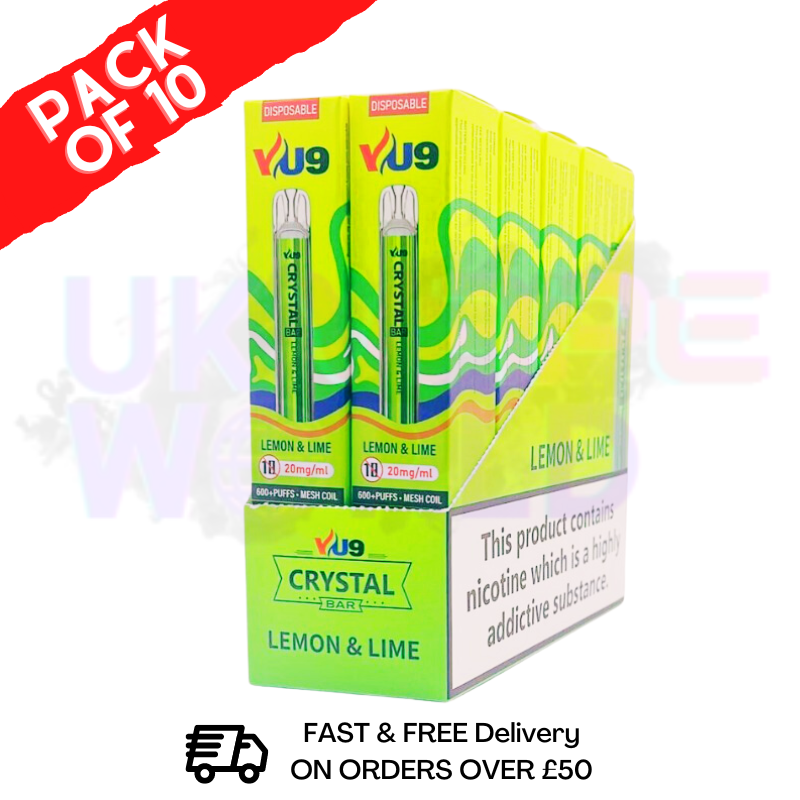 Lemon Lime Crystal Bar Puffs 600 VU9 Box Of 10