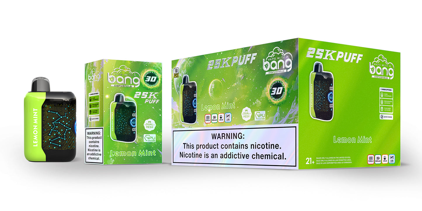 Bang Starry 25K Puffs Smart Full Screen Turn Ice Wholesale Disposable Vape Puff 36k Prefilled Pod