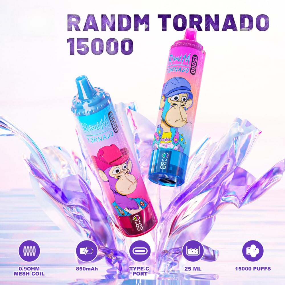 RandM Tornado 15000 puff Disposable Vape 850mAh 25ML 45 Flavors.