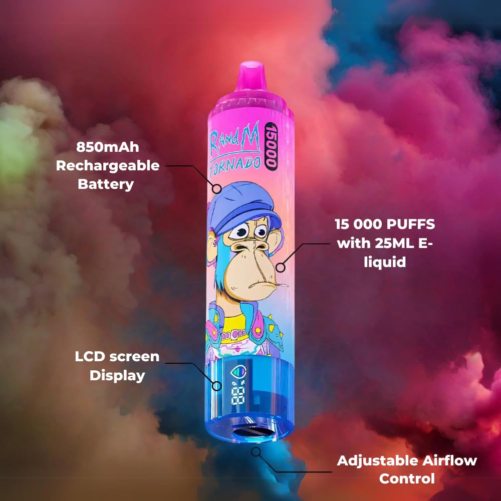 RandM Tornado 15000 puff Disposable Vape 850mAh 25ML 45 Flavors.