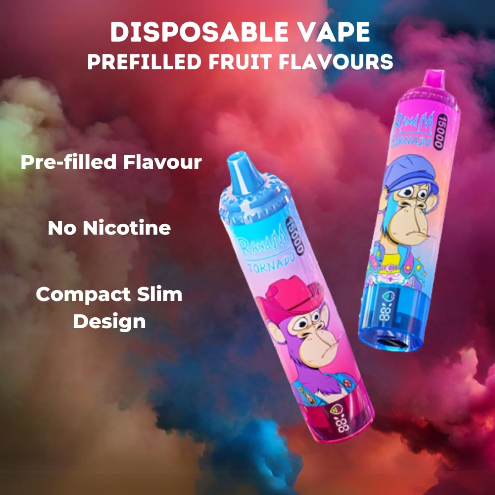 RandM Tornado 15000 puff Disposable Vape 850mAh 25ML 45 Flavors.