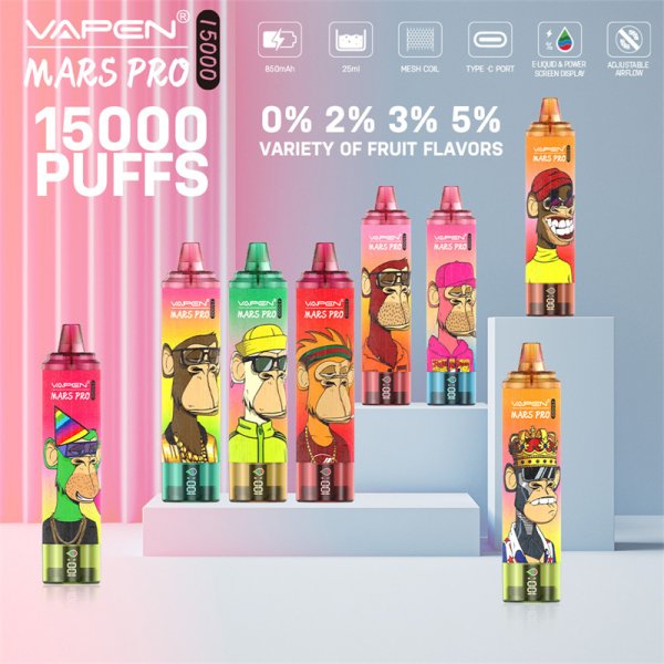 EU Warehouse Vapen Mars PRO 15K puff Tornado 15000 Puffs Vapers Disposable Electronic Cigarette