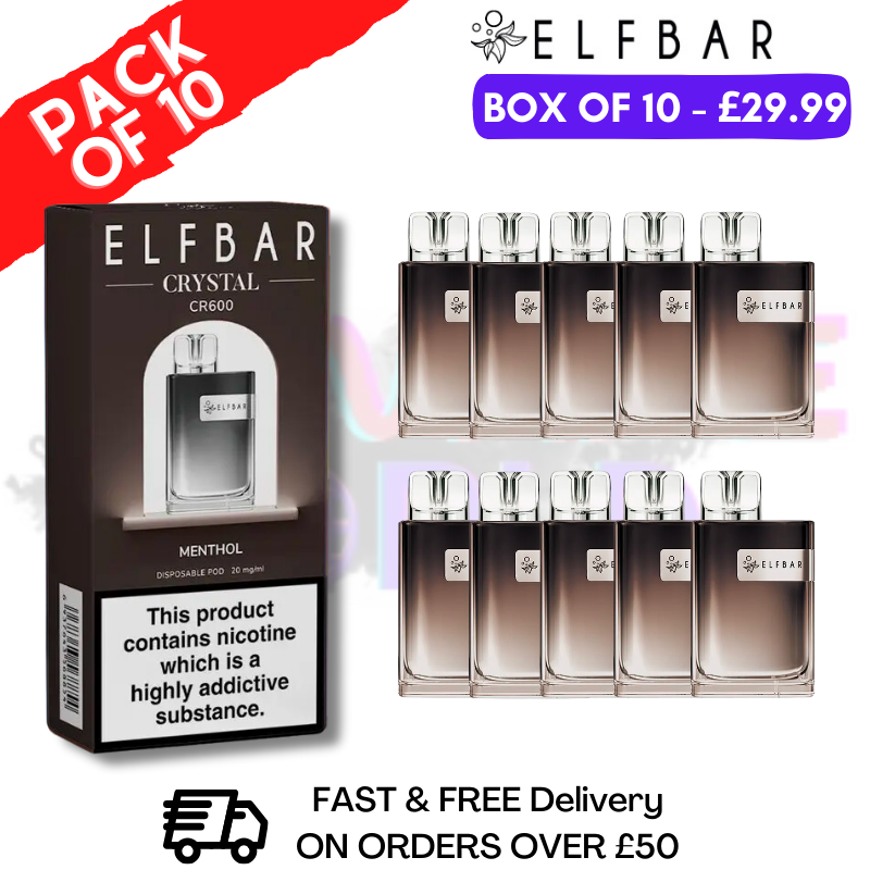 Elf Bar Crystal 600puff - Menthol Box of 10