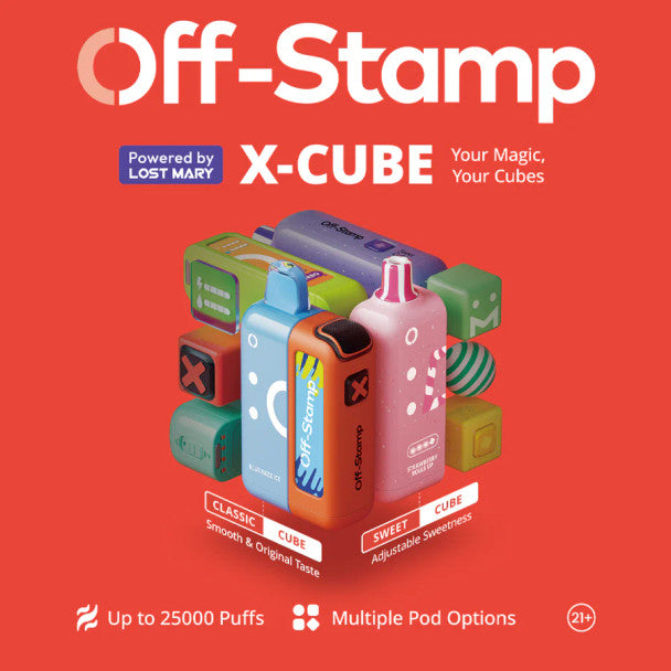 Off-Stamp X Cube 25.000 puffs 25K Disposable Vape 18ml 1100mAh 8 Flavors