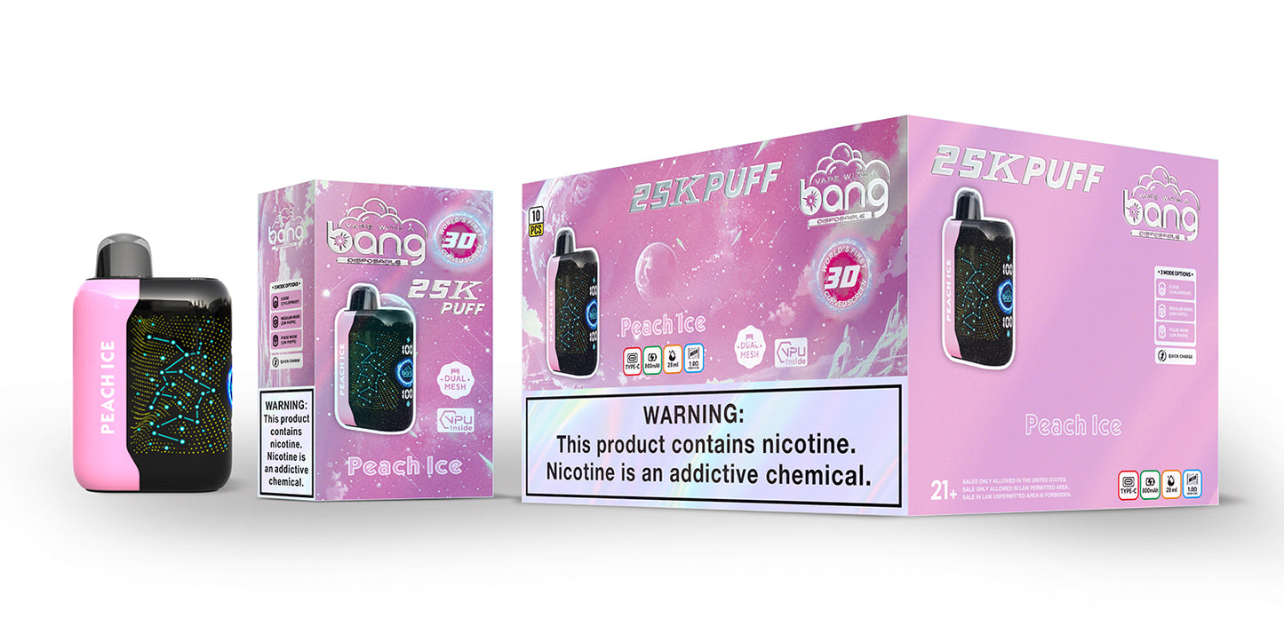 Bang Starry 25K Puffs Smart Full Screen Turn Ice Wholesale Disposable Vape Puff 36k Prefilled Pod