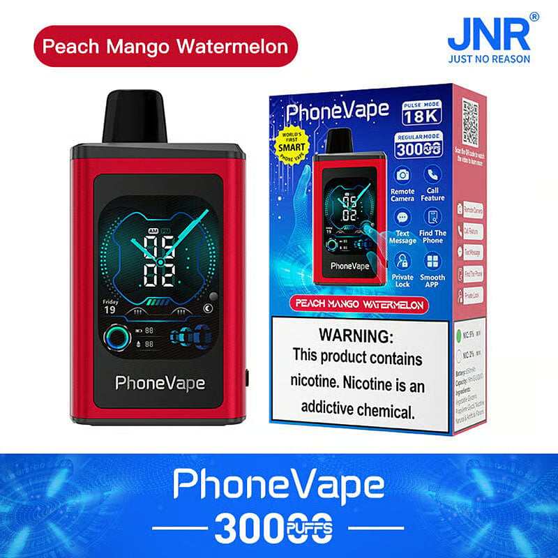 JNR Phone Vape 30000 Puffs Latest Smart 20mg Nicotine 19ML 1000 mAh Battery 10 Flavors Disposable Vape