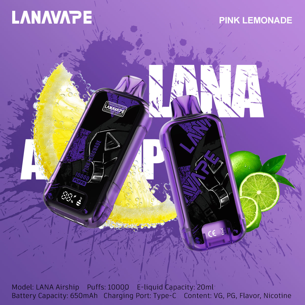 LANAVAPE 10000 Puffs Disposable Vape Wholesale-650mAh battery, 20ml E-liquid, Multiple Nicotine 10 Flavors