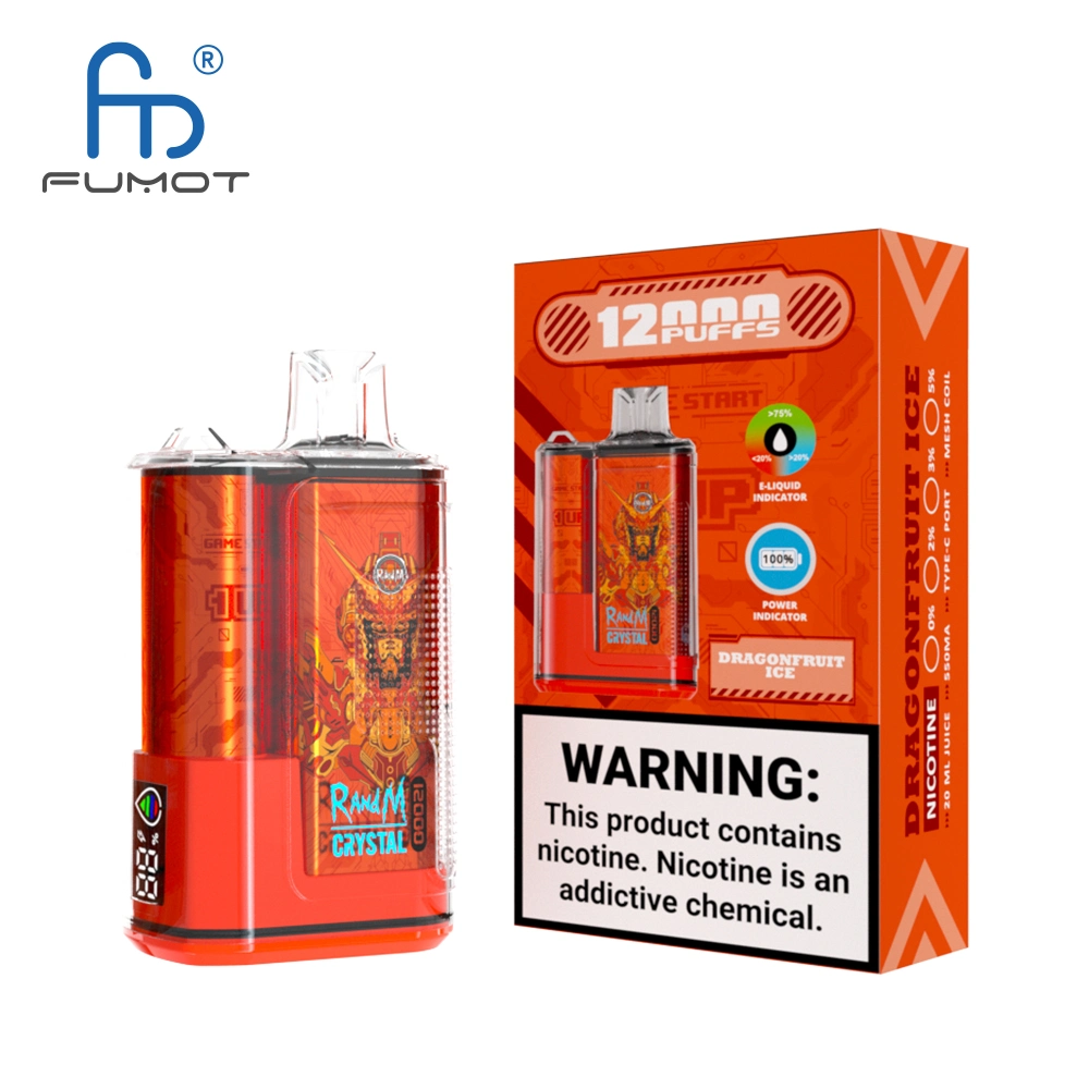 Rechargeable Randm Crystal 12000 Puffs Vape Disposable with Side Screen,650 mAh 20 ML 16Flavors