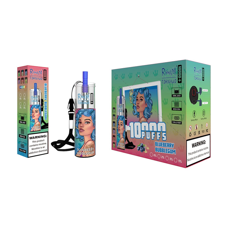 Authentic Randm Tornado 10000 Puffs Disposable Vape Pen E-Cigarette Mesh Coil Rechargeable Battery