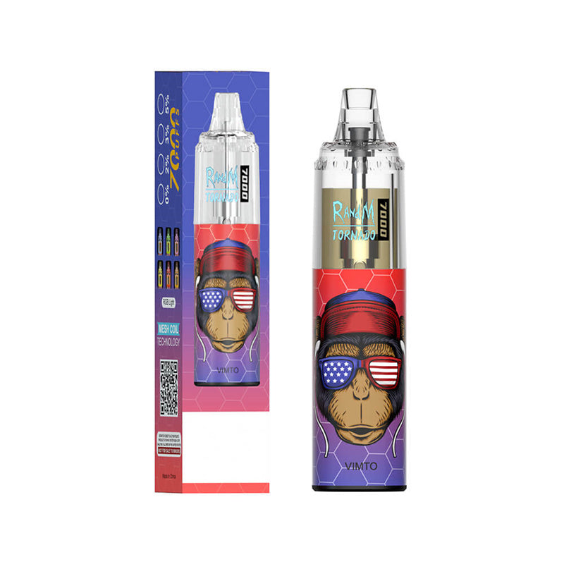 Original Randm Tornado 7000 7k Puffs Disposable Vape Electronic Cigarette Fumot 7k Puff With Rgb Lights
