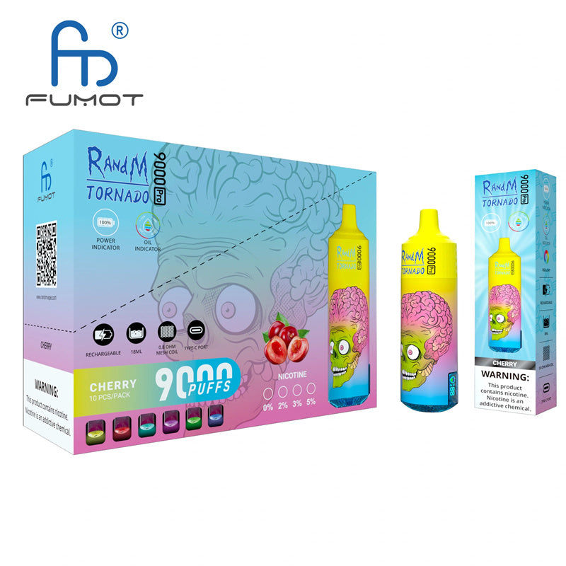 FUMOT RandM Tornado 9000 Pro | 18ml E-Juice | 9K Puffs | 48 Flavors