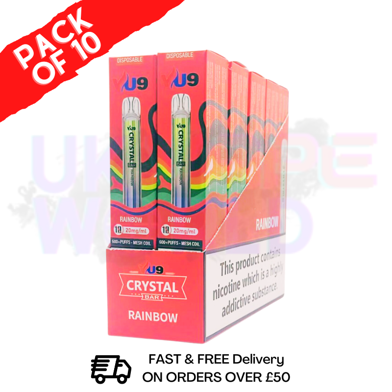 Rainbow - Crystal Bar Puffs 600 VU9 Box Of 10