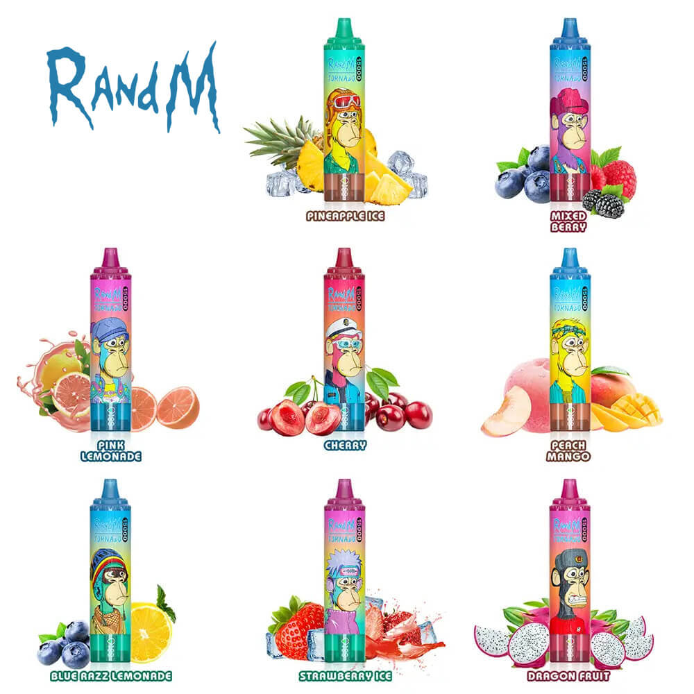 RandM Tornado 15000 puff Disposable Vape 850mAh 25ML 45 Flavors.