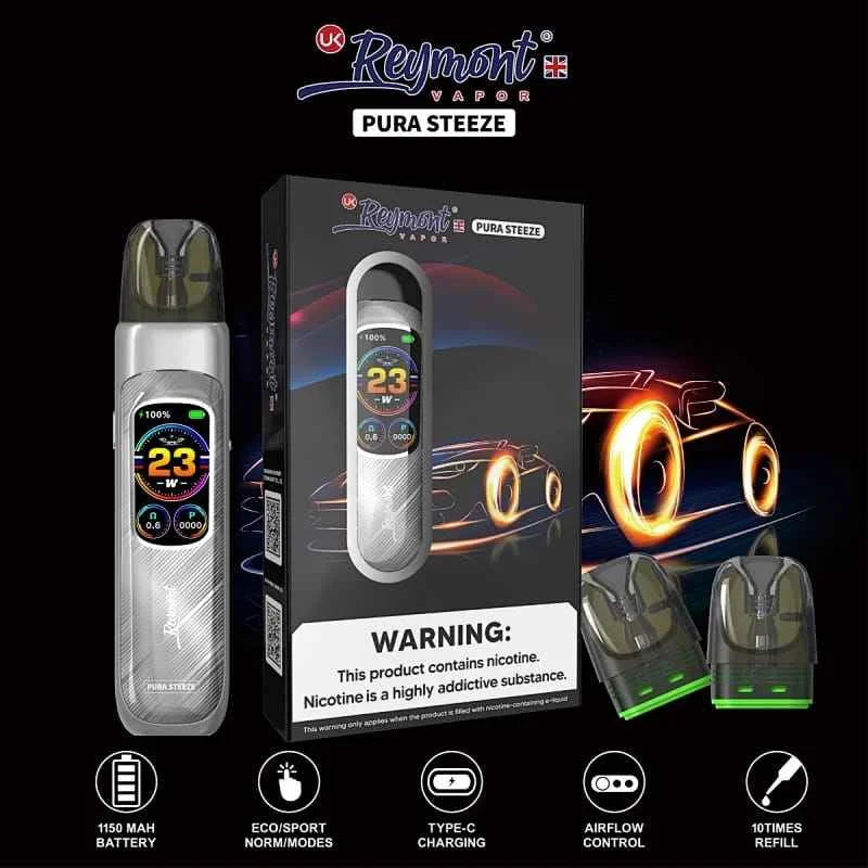Reymont Pura Steeze Kit IML Pod Kit-1150mAh Battery, 2ml E-liquid