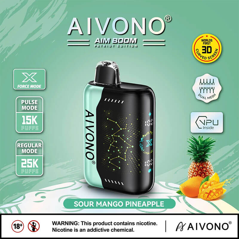AIVON0 Aim Boom 25000 Puffs Disposable Vape Disposable 25K 650mAh Vapes Pen E Cigarette Prefilled 28ml Nicotine contain 10 Flavors