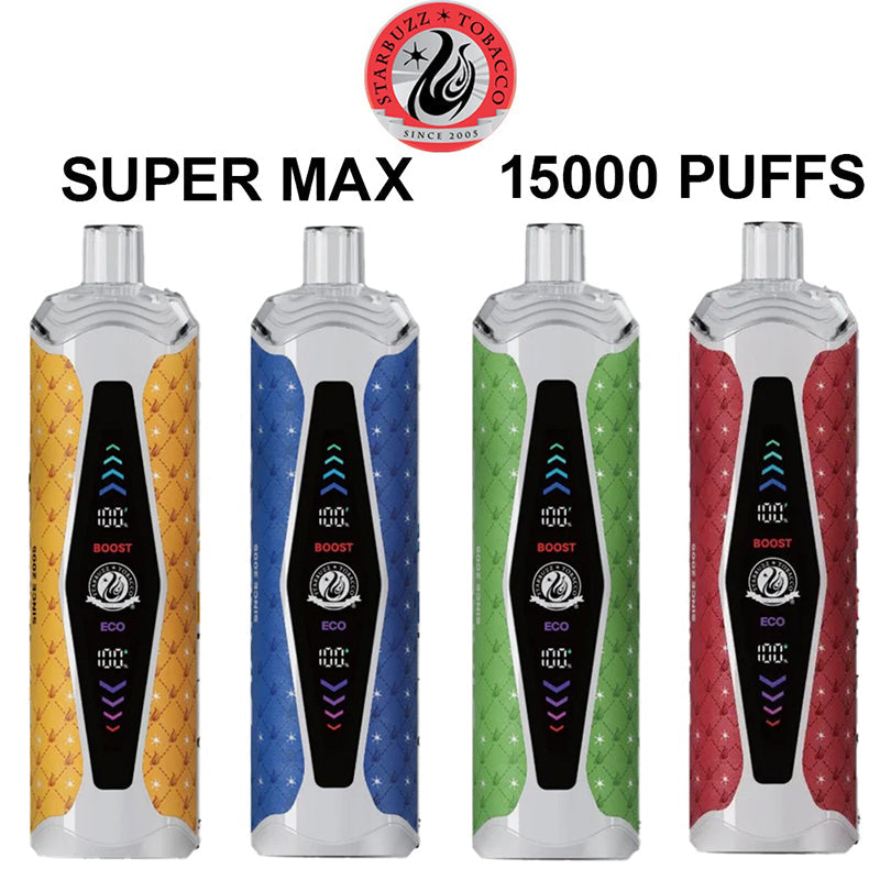 STARBUZZ SUPER MAX 15000 Puffs Disposable Vape Wholesale-850mAG battery, 20ml E-liquid, Multiple Nicotine 21 Flavors