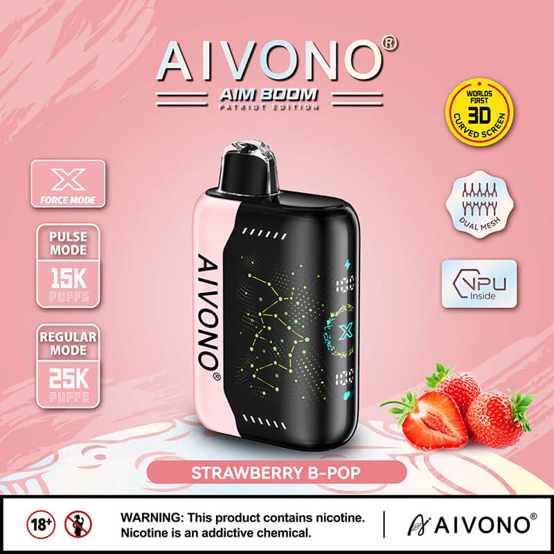 AIVON0 Aim Boom 25000 Puffs Disposable Vape Disposable 25K 650mAh Vapes Pen E Cigarette Prefilled 28ml Nicotine contain 10 Flavors