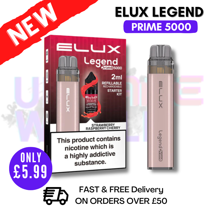 Strawberry Raspberry Cherry Elux Legend PRIME 5000 Puff Kit