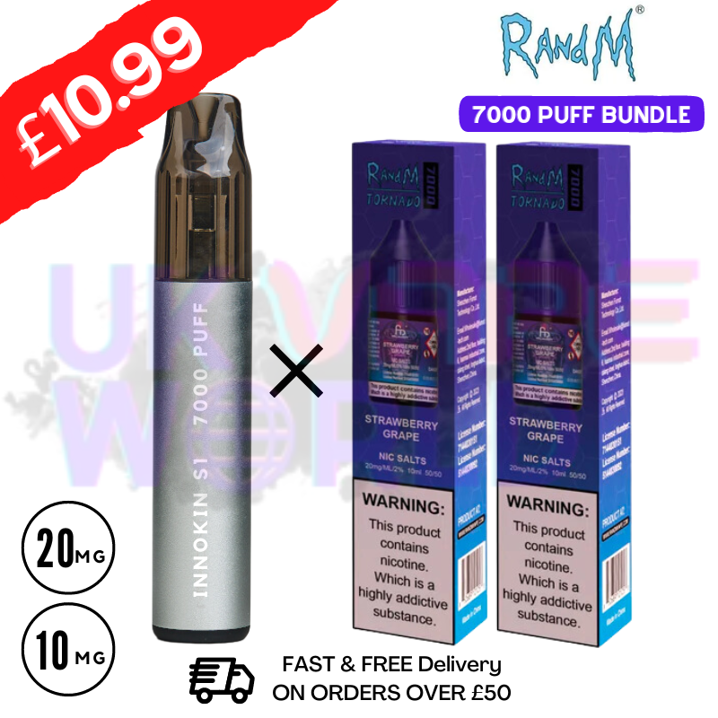 Strawberry Grape - RandM Tornado 7000 Puff (Refil Bundle) Kit