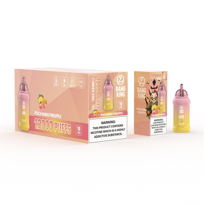 2024 NEW UZY Bang King 12000 Puffs 0% 2% 3% 5% Nicotine Rechargeable Disposable Pod -650mAh Battery, 23ml E-liquid, Multiple Nicotine 14 Flavors