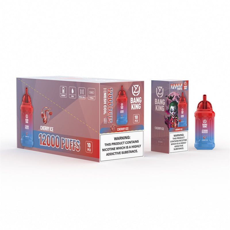 2024 NEW UZY Bang King 12000 Puffs 0% 2% 3% 5% Nicotine Rechargeable Disposable Pod -650mAh Battery, 23ml E-liquid, Multiple Nicotine 14 Flavors