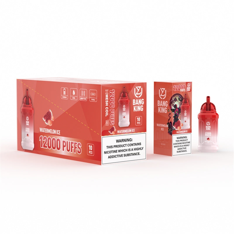 UZY Bang King 12000 Puffs 0% 2% 3% 5% Nicotine Disposable Pod -650mAh Battery, 23ml E-liquid, Multiple Nicotine 12 Flavors