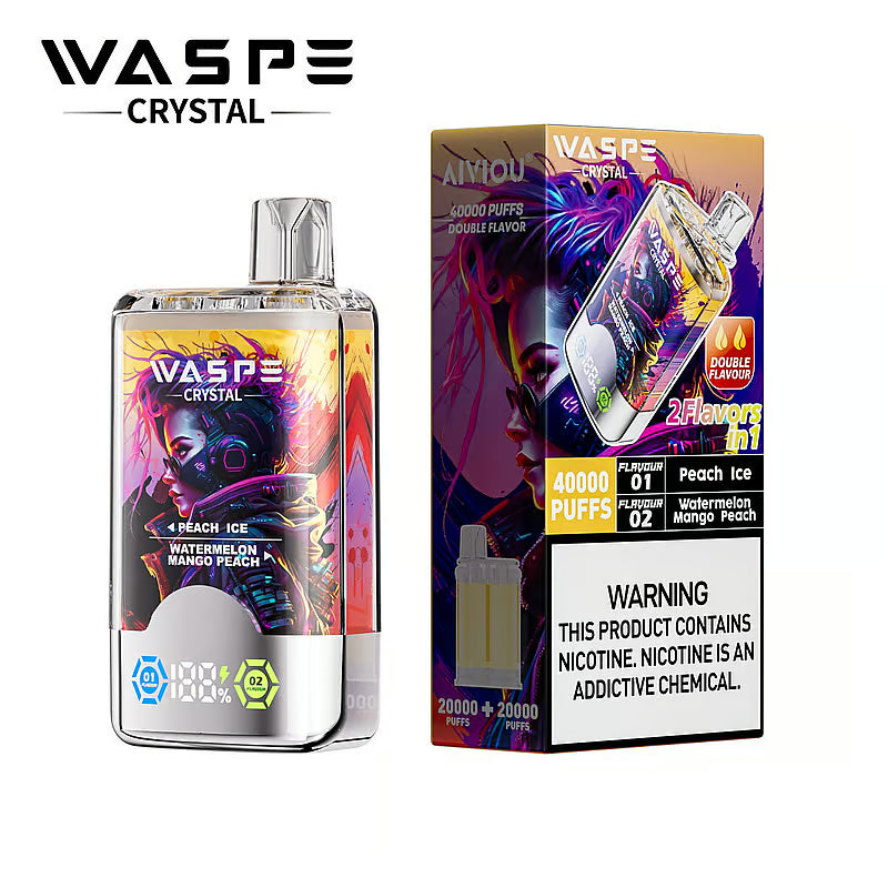 WASPE Crystal 40000 Dual Flavors Disposable Vape 32ml 850mAh 12 Flavors