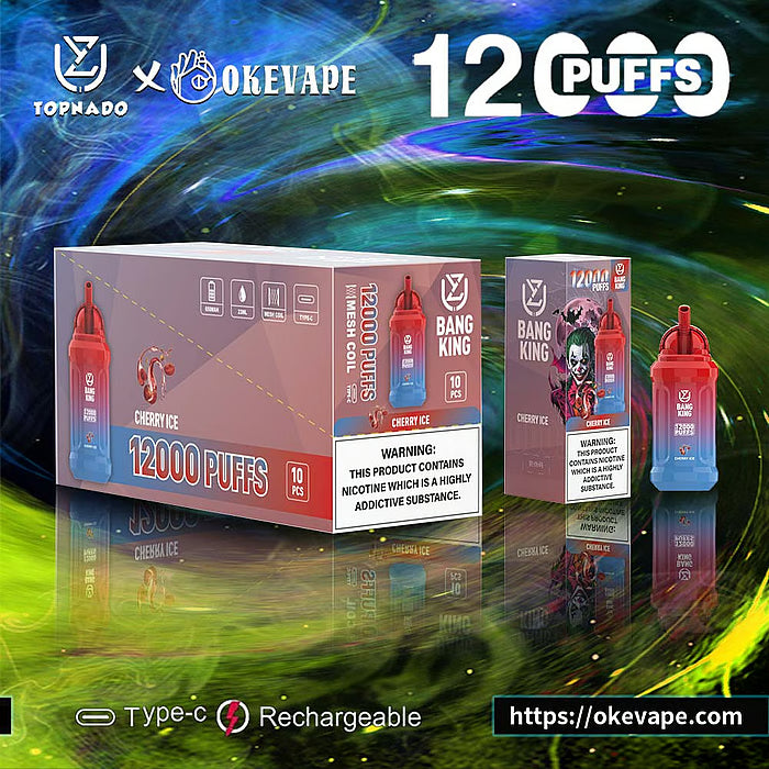 UZY Bang King 12000 Puffs 0% 2% 3% 5% Nicotine Disposable Pod -650mAh Battery, 23ml E-liquid, Multiple Nicotine 12 Flavors