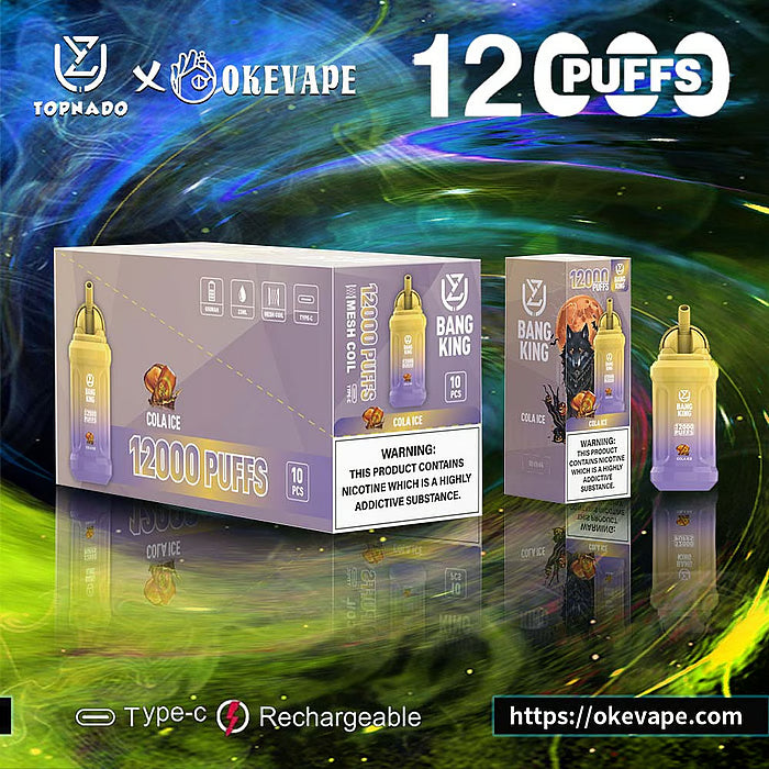UZY Bang King 12000 Puffs 0% 2% 3% 5% Nicotine Disposable Pod -650mAh Battery, 23ml E-liquid, Multiple Nicotine 12 Flavors