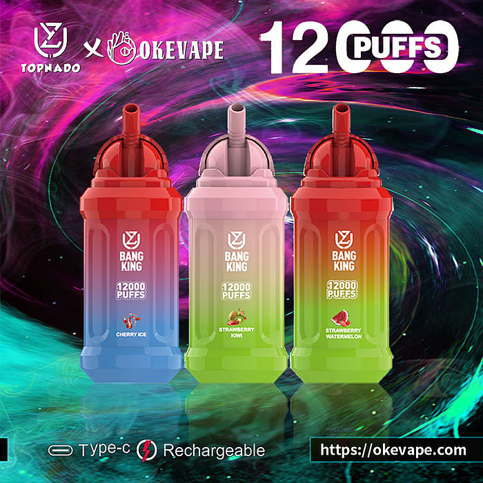 UZY Bang King 12000 Puffs 0% 2% 3% 5% Nicotine Disposable Pod -650mAh Battery, 23ml E-liquid, Multiple Nicotine 12 Flavors
