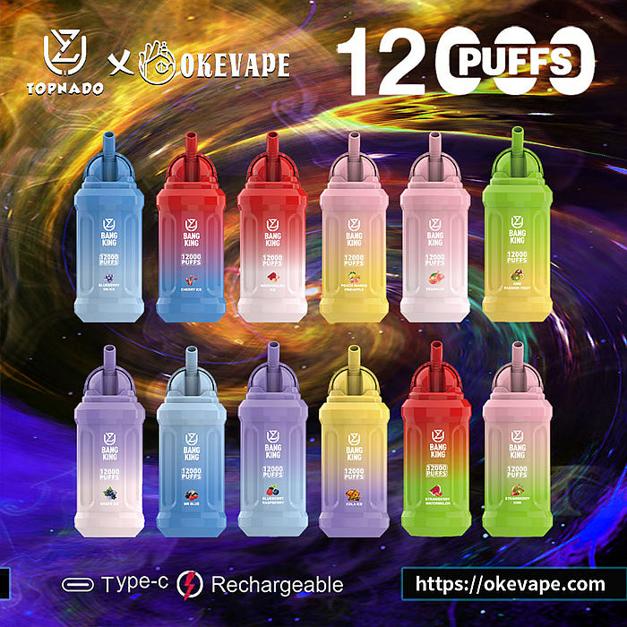 UZY Bang King 12000 Puffs 0% 2% 3% 5% Nicotine Disposable Pod -650mAh Battery, 23ml E-liquid, Multiple Nicotine 12 Flavors
