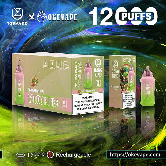 UZY Bang King 12000 Puffs 0% 2% 3% 5% Nicotine Disposable Pod -650mAh Battery, 23ml E-liquid, Multiple Nicotine 12 Flavors