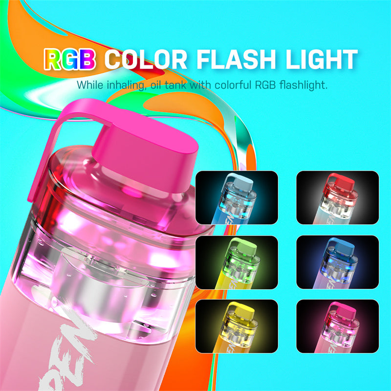 Local Warehouse VAPEN ROCS 16000 Puff Refillable OCS Disposable Vape RGB Light Electronic Cigarette Wholesale