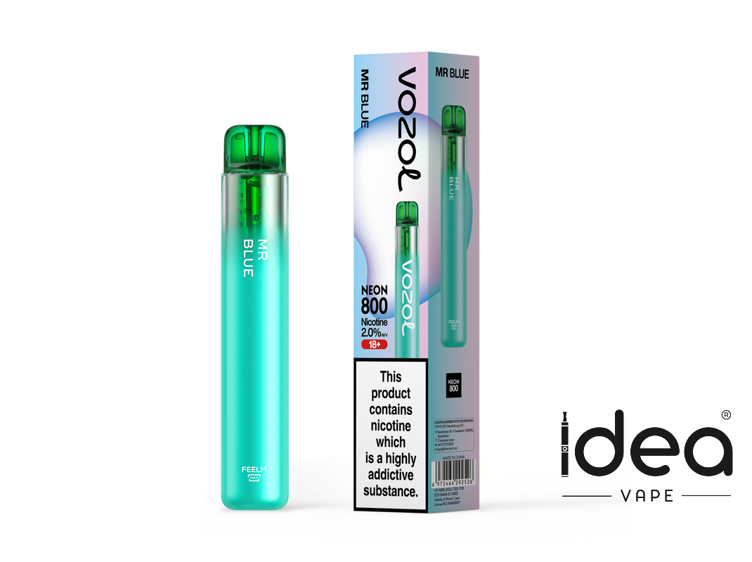 Vozol Neon 800 Vape-550mAh Battery, 2ml E-liquid, Multiple Nicotine 15 Flavors