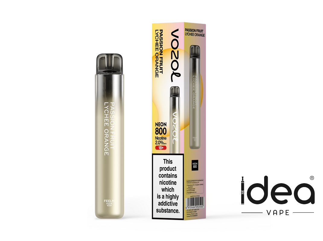 Vozol Neon 800 Vape-550mAh Battery, 2ml E-liquid, Multiple Nicotine 15 Flavors