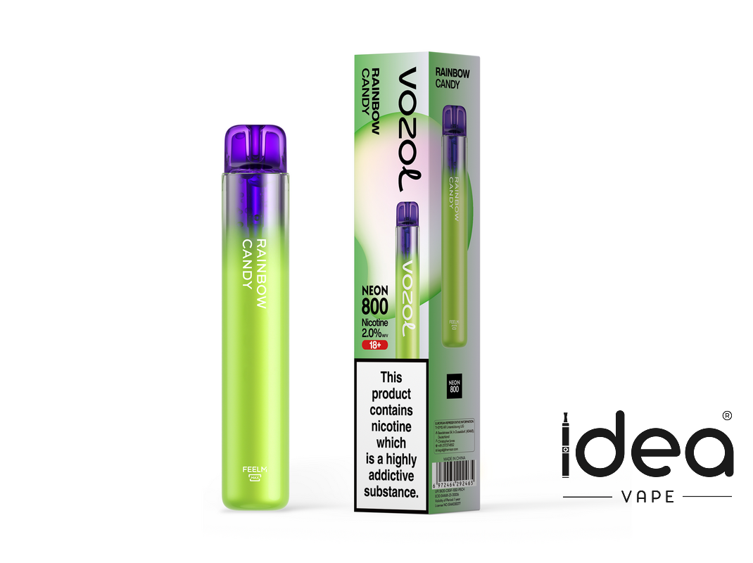 Vozol Neon 800 Vape-550mAh Battery, 2ml E-liquid, Multiple Nicotine 15 Flavors