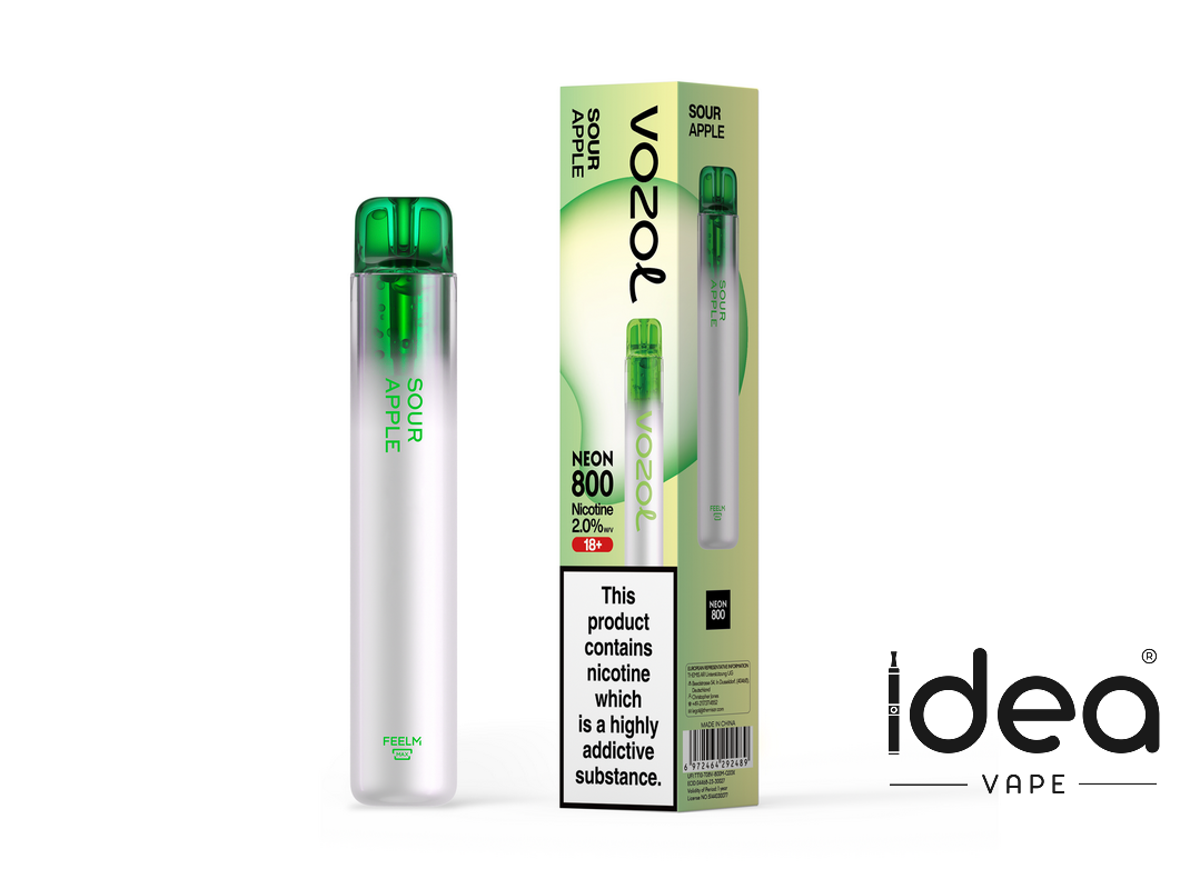 Vozol Neon 800 Vape-550mAh Battery, 2ml E-liquid, Multiple Nicotine 15 Flavors