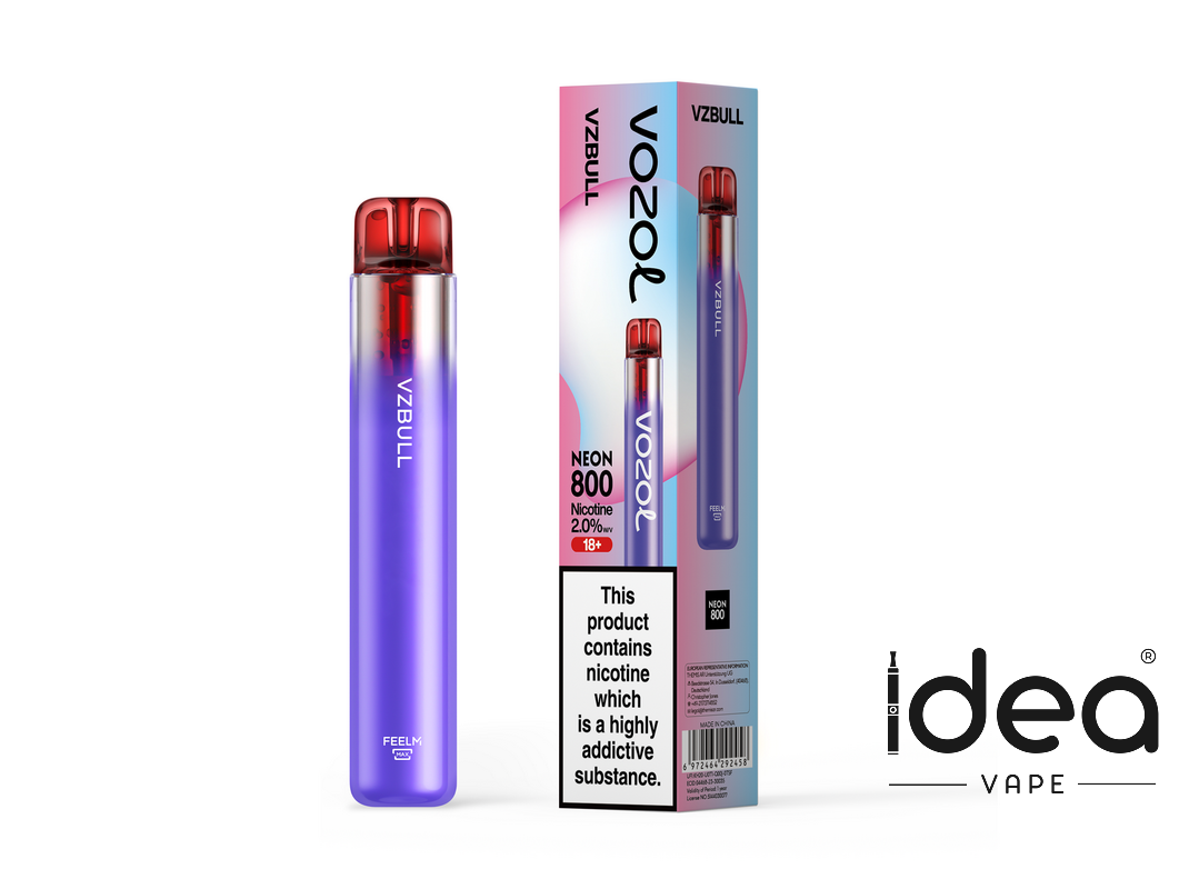 Vozol Neon 800 Vape-550mAh Battery, 2ml E-liquid, Multiple Nicotine 15 Flavors