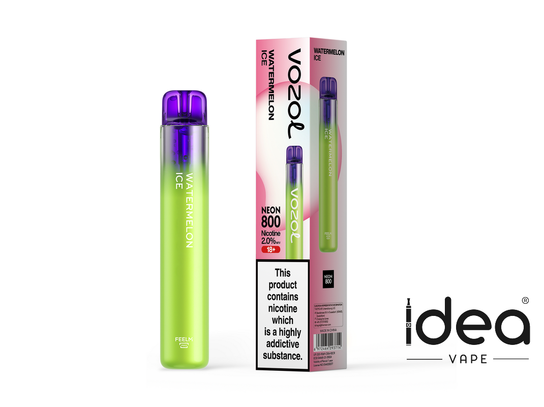 Vozol Neon 800 Vape-550mAh Battery, 2ml E-liquid, Multiple Nicotine 15 Flavors
