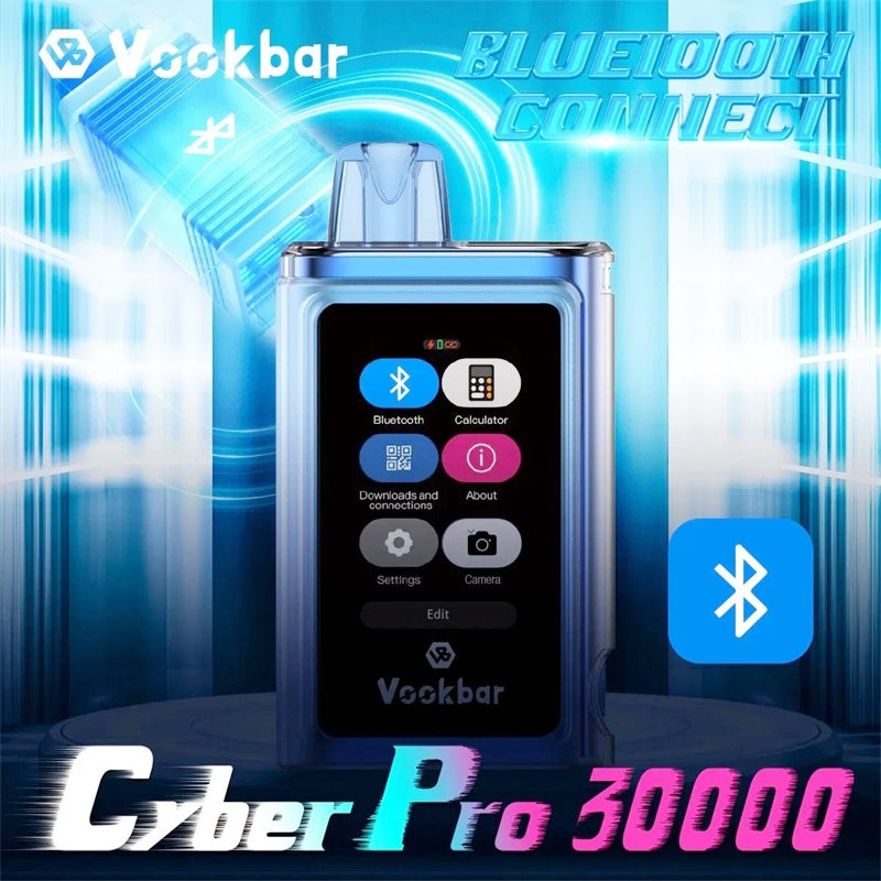 Disposable Vape Vookbar Cyber PRO 30K Puffs Wholesale I Vape 2024 New Arrivial Original E Cigarette Rechargeable Type-C Light LED Glowing E-Cig Hot Sell Waka