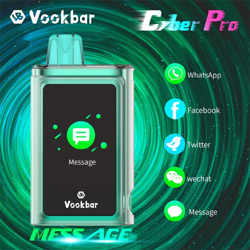 Disposable Vape Vookbar Cyber PRO 30K Puffs Wholesale I Vape 2024 New Arrivial Original E Cigarette Rechargeable Type-C Light LED Glowing E-Cig Hot Sell Waka